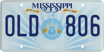 MS license plate OLD806
