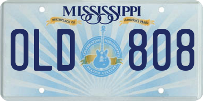 MS license plate OLD808