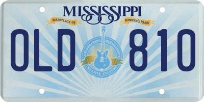 MS license plate OLD810