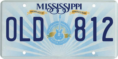 MS license plate OLD812