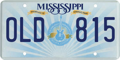 MS license plate OLD815