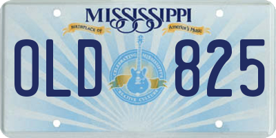 MS license plate OLD825