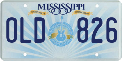 MS license plate OLD826