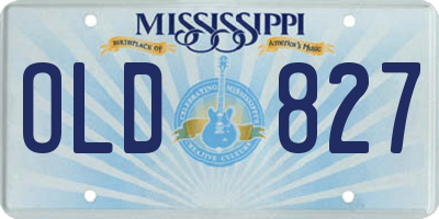 MS license plate OLD827