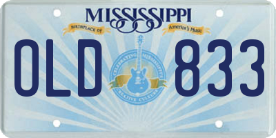 MS license plate OLD833