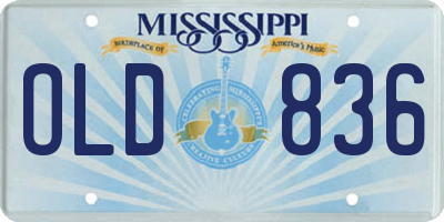MS license plate OLD836