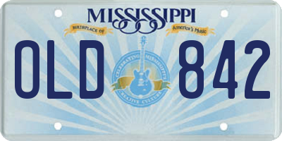 MS license plate OLD842