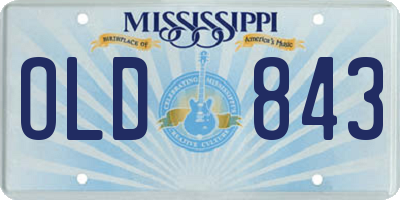 MS license plate OLD843