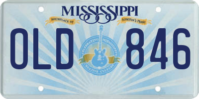 MS license plate OLD846