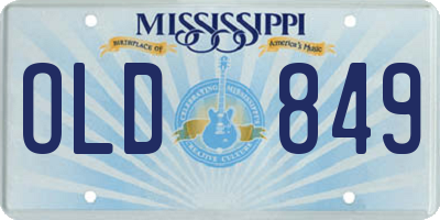 MS license plate OLD849