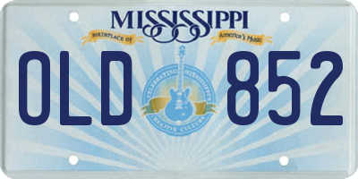 MS license plate OLD852