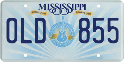 MS license plate OLD855