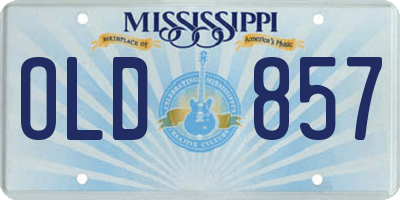 MS license plate OLD857