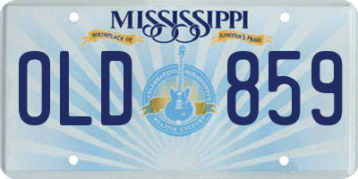 MS license plate OLD859