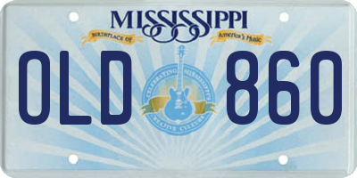 MS license plate OLD860