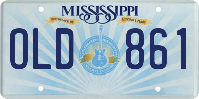 MS license plate OLD861