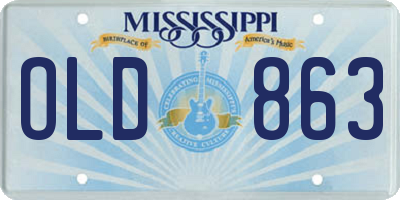 MS license plate OLD863