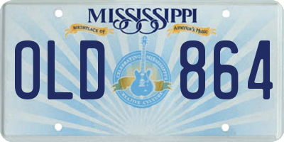 MS license plate OLD864