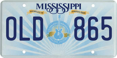 MS license plate OLD865