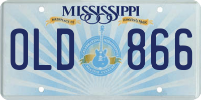 MS license plate OLD866