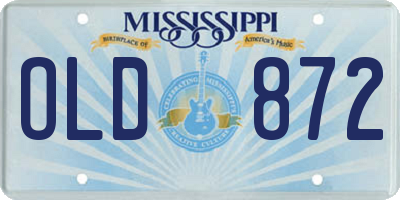 MS license plate OLD872