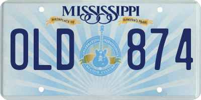 MS license plate OLD874