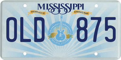 MS license plate OLD875