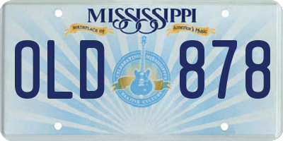 MS license plate OLD878