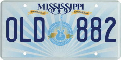 MS license plate OLD882