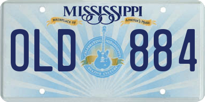 MS license plate OLD884