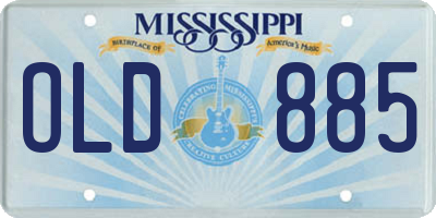 MS license plate OLD885