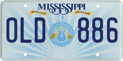 MS license plate OLD886