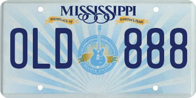 MS license plate OLD888