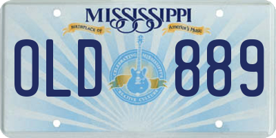 MS license plate OLD889