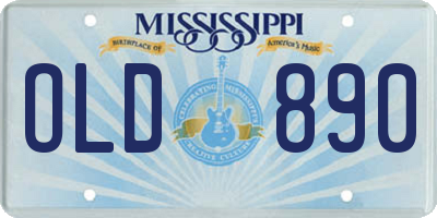 MS license plate OLD890