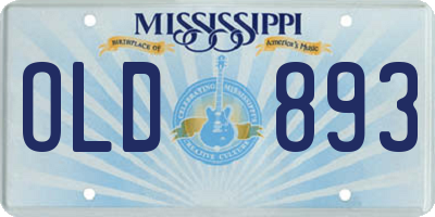 MS license plate OLD893