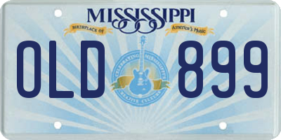 MS license plate OLD899