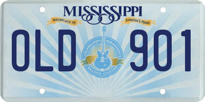 MS license plate OLD901
