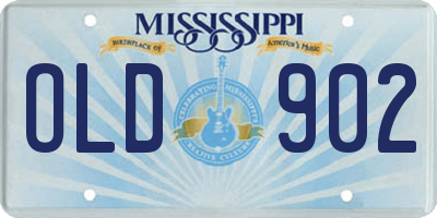 MS license plate OLD902