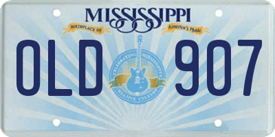 MS license plate OLD907