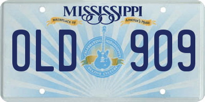 MS license plate OLD909