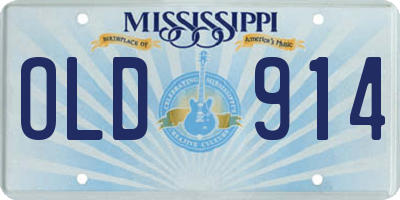 MS license plate OLD914