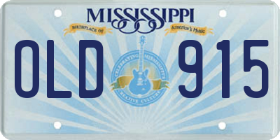 MS license plate OLD915
