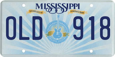 MS license plate OLD918