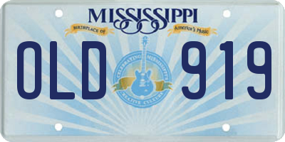 MS license plate OLD919