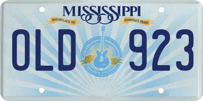 MS license plate OLD923