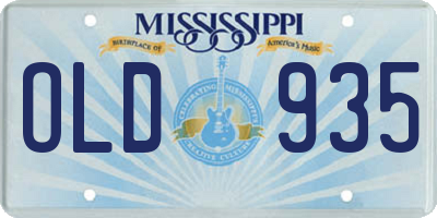 MS license plate OLD935
