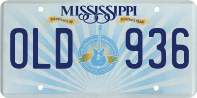 MS license plate OLD936