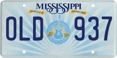 MS license plate OLD937