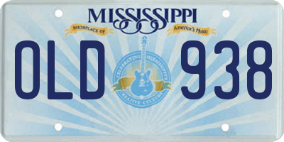 MS license plate OLD938